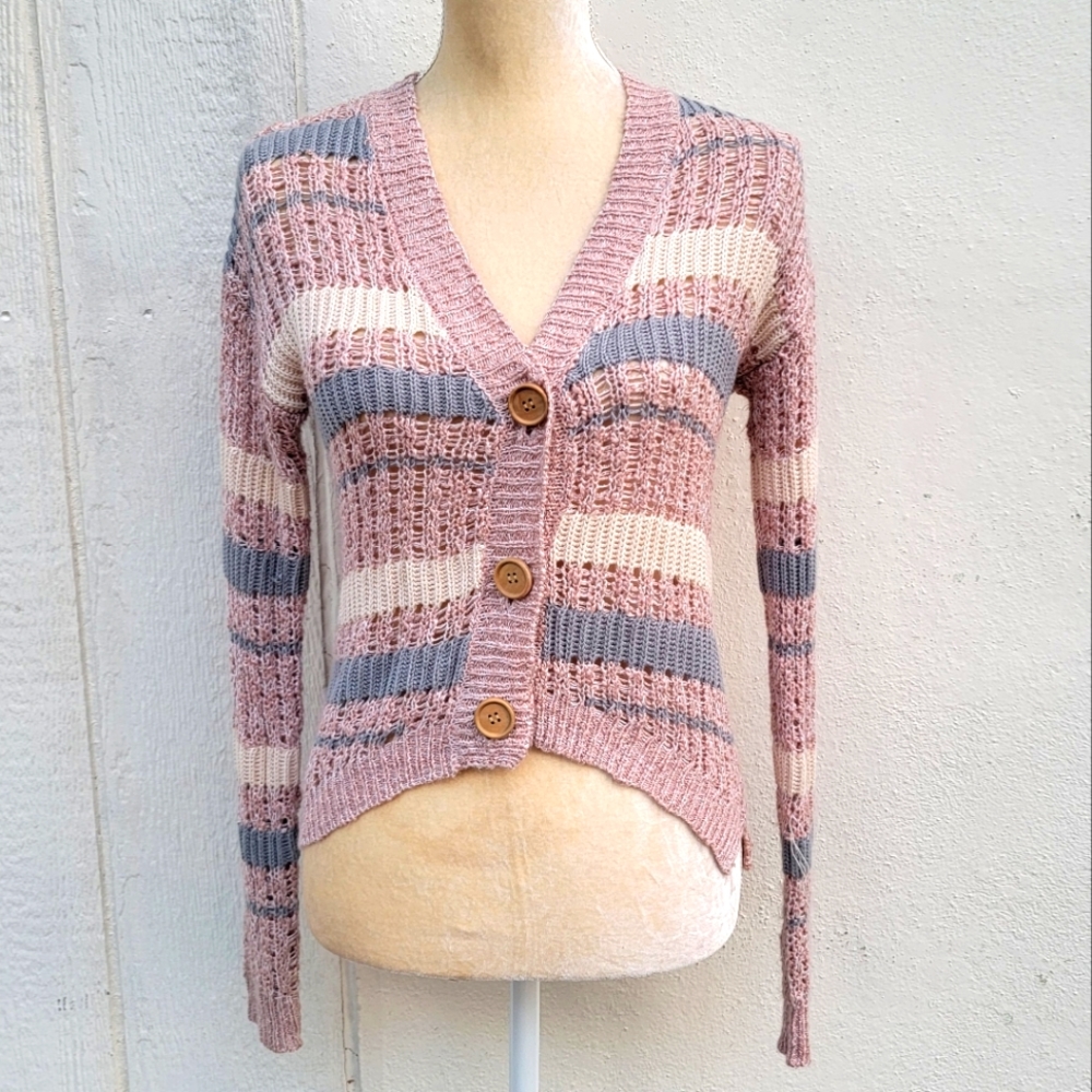 Freshman knitted button front cardigan size small